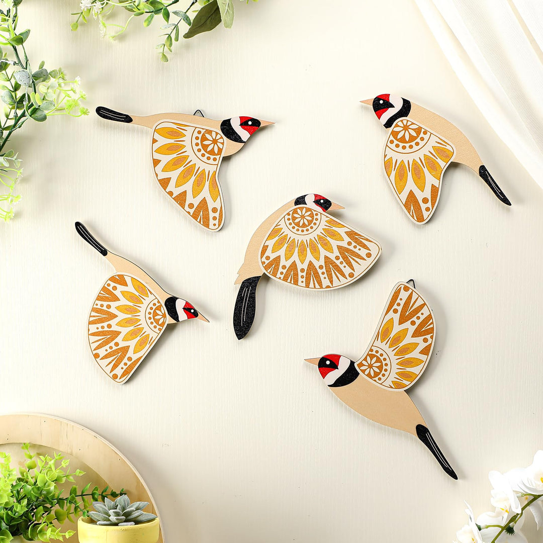 WoodCraft - Decorazione da Parete in Legno con Uccelli in Volo