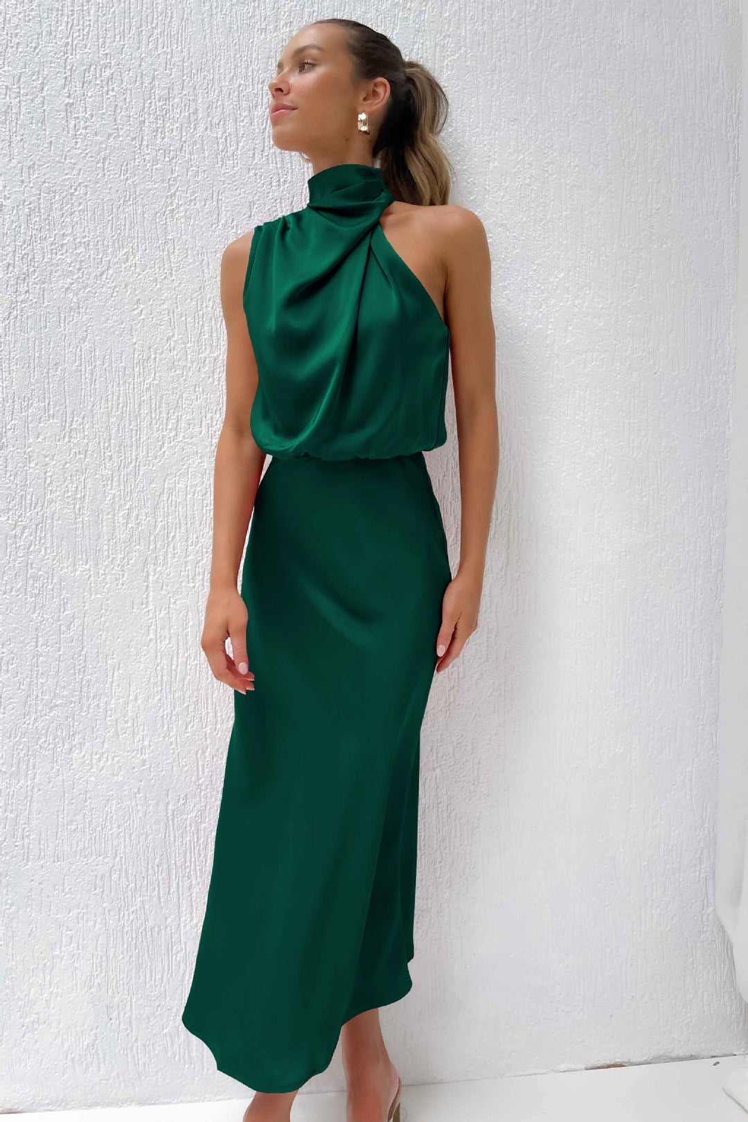 Justyna – Abito lungo con scollo all'americana