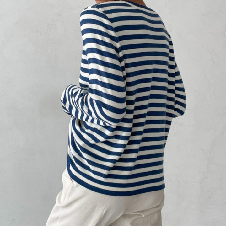 Quintina - Elegante Maglione a Maniche Lunghe Con Motivo a Strisce