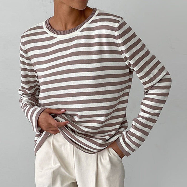 Quintina - Elegante Maglione a Maniche Lunghe Con Motivo a Strisce