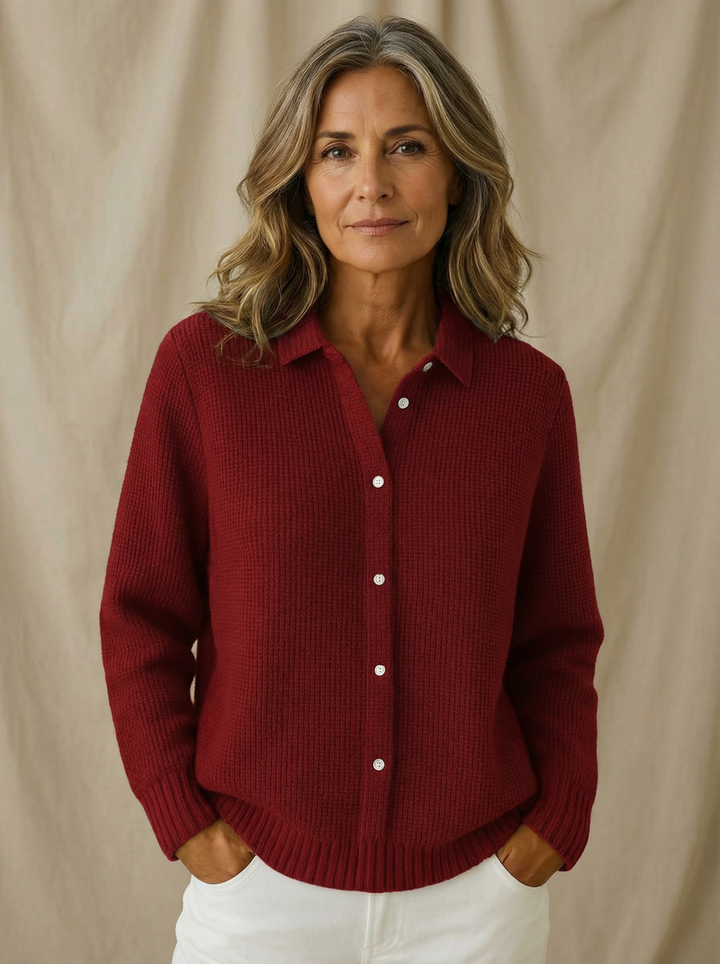 Nofar - Cardigan Classico in Maglia Con Bottoni