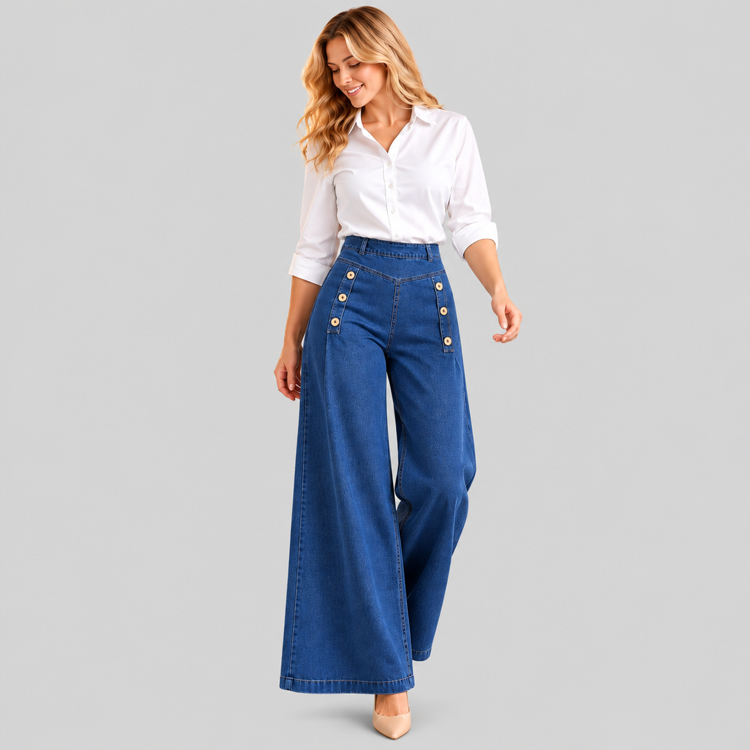 Miniza - Jeans Elasticizzati Con Bottoni Decorativi