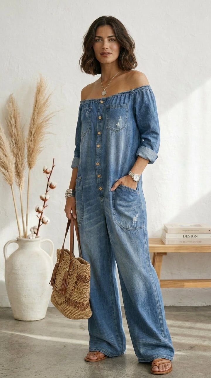 Seleeja - Tuta In Denim Di Cotone Vintage
