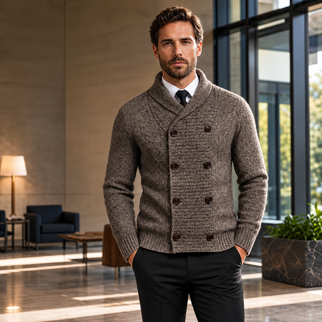 Jibran - Cardigan in Maglia a Doppio Petto