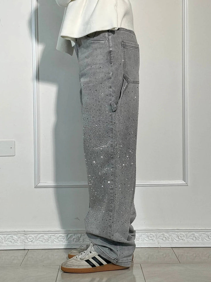 Zella - Jeans Comodi con Strass Luccicanti
