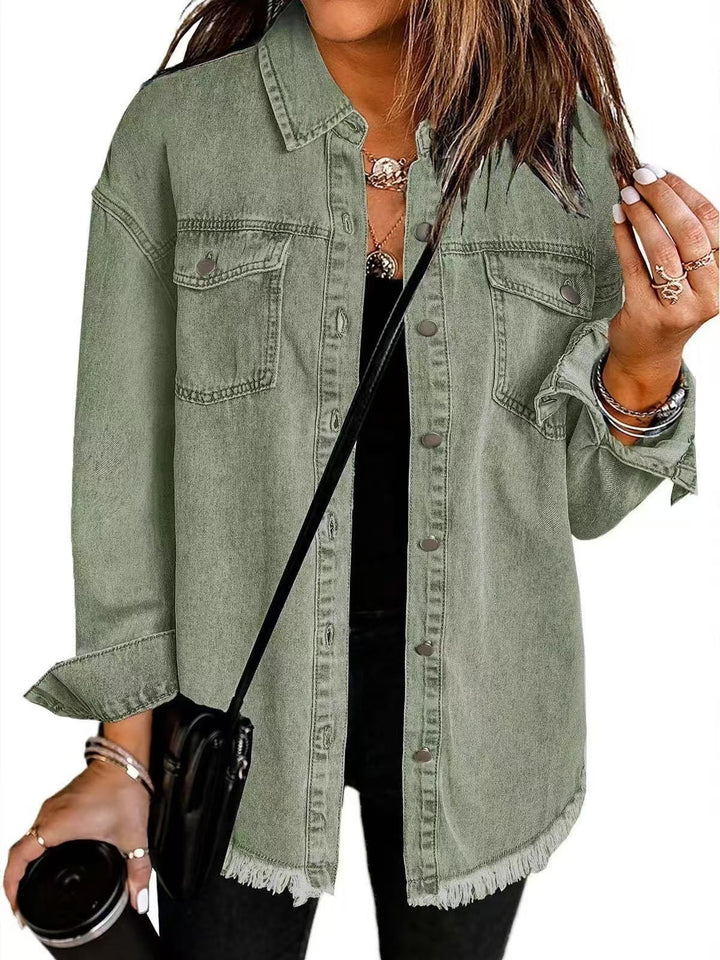 Jolien – Giacca In Denim a Maniche Lunghe Con Tasche