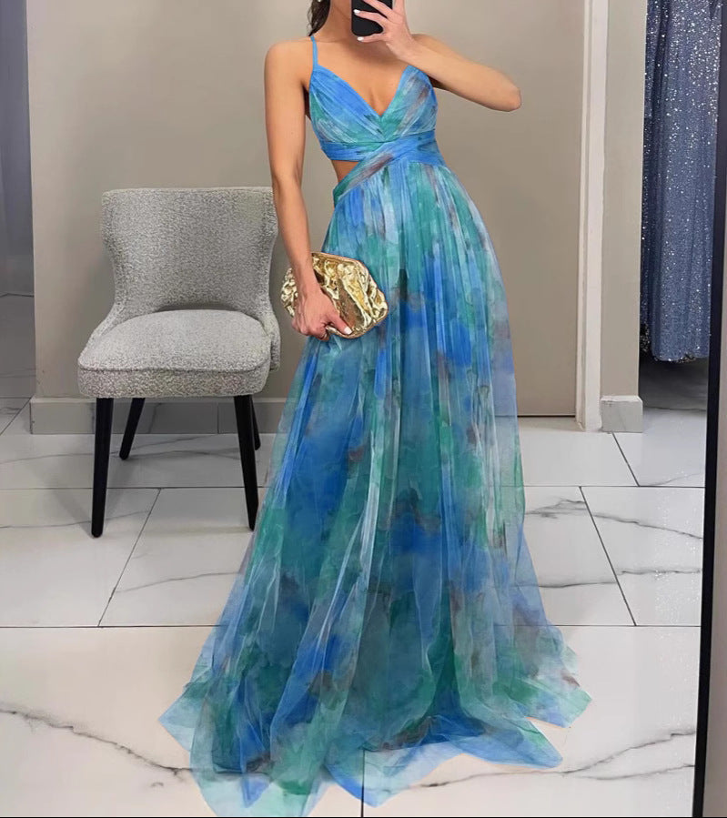 Dinushi - Abito lungo Floreale Elegance