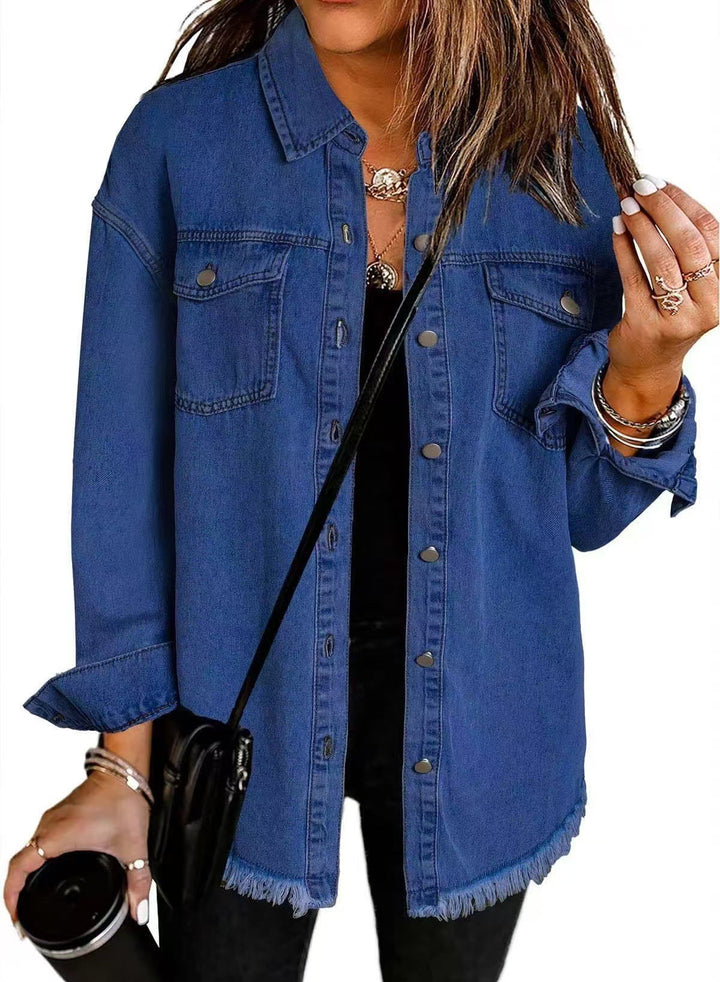 Jolien – Giacca In Denim a Maniche Lunghe Con Tasche