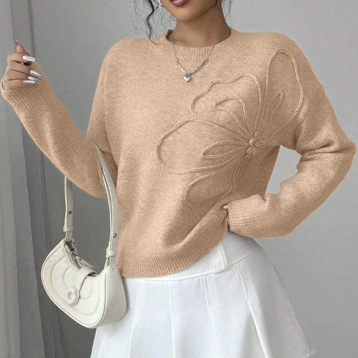 Hiyori - Maglione a Maniche Lunghe in Maglia Con Stampa a Farfalle