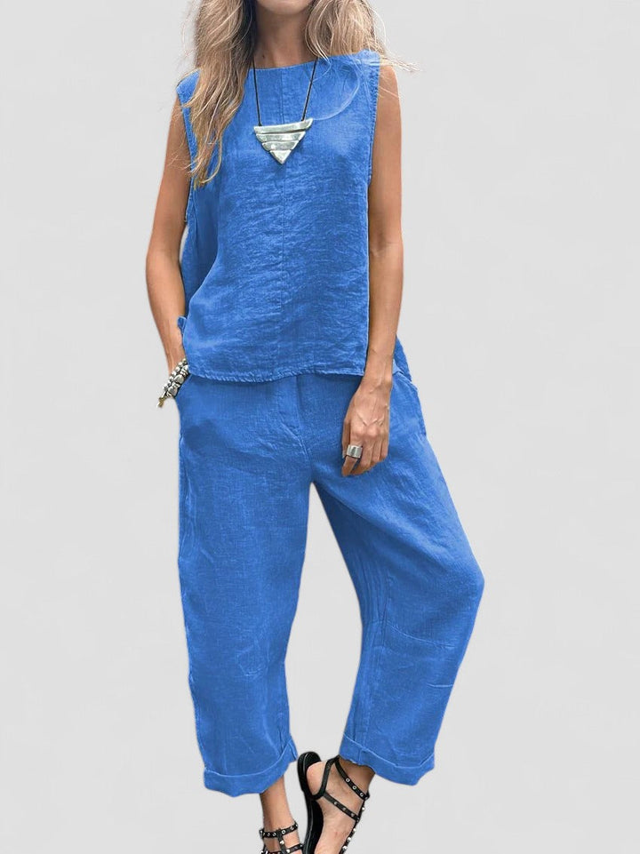 Ailith - Comodo Top Senza Maniche e Pantaloni
