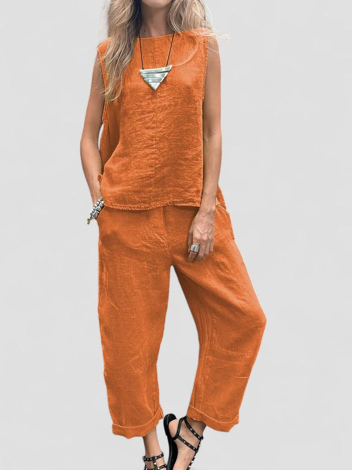 Ailith - Comodo Top Senza Maniche e Pantaloni