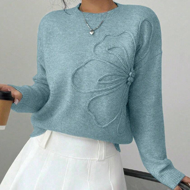 Hiyori - Maglione a Maniche Lunghe in Maglia Con Stampa a Farfalle