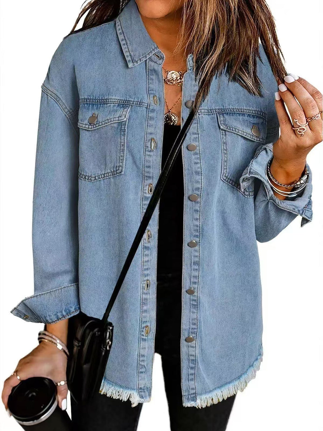 Jolien – Giacca In Denim a Maniche Lunghe Con Tasche