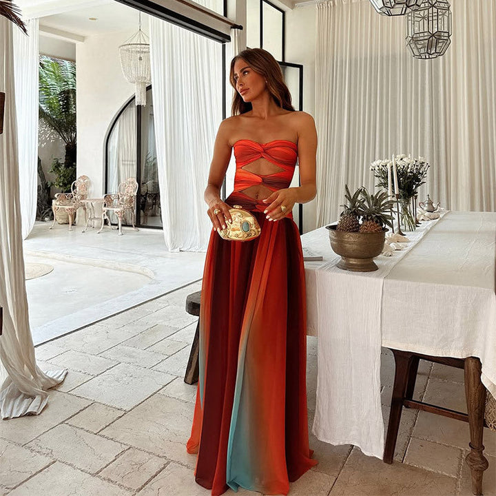 Edeltraud - Elegante Abito Lungo Senza Spalline
