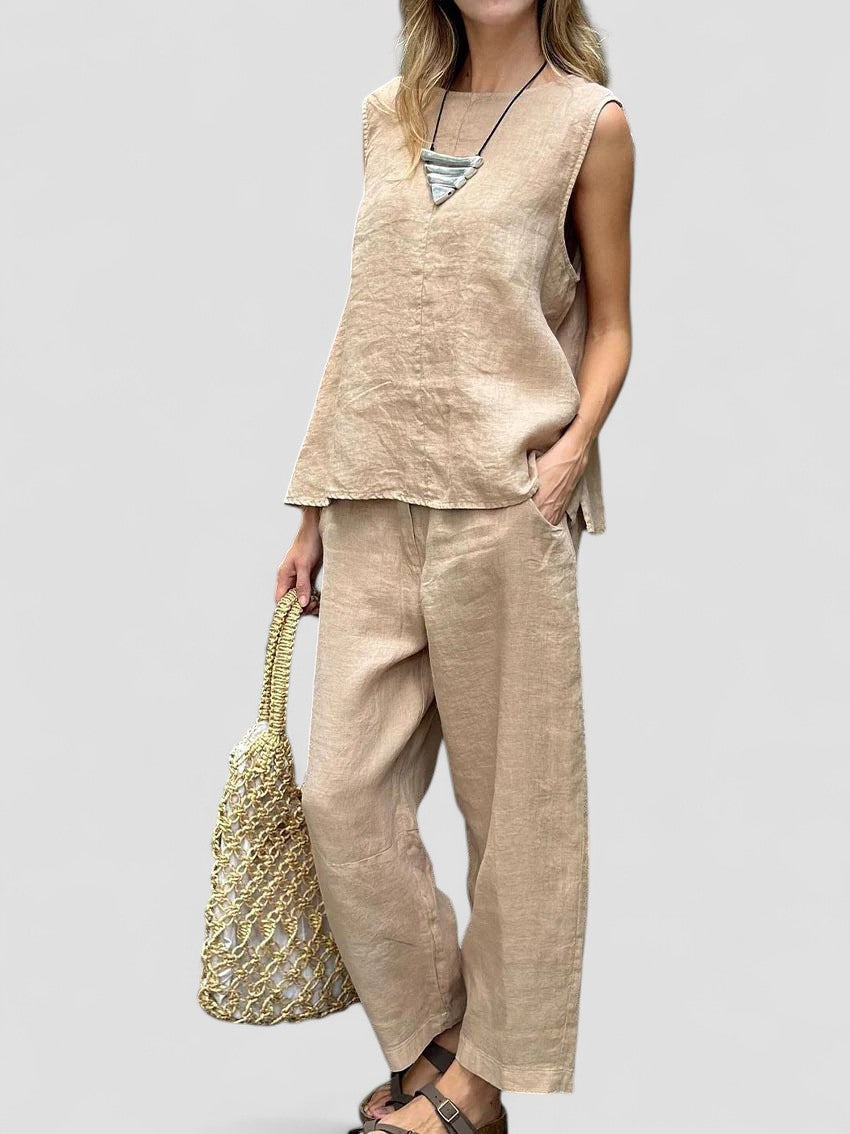 Ailith - Comodo Top Senza Maniche e Pantaloni