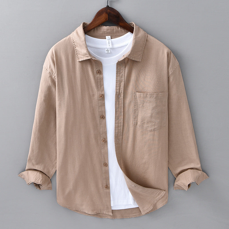 Johnson - Camicia Di Lino Abbottonatura