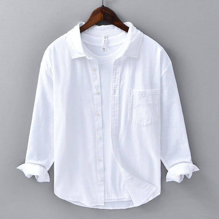 Johnson - Camicia Di Lino Abbottonatura