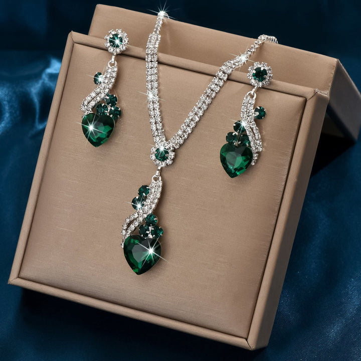 Lelia - Set Di Orecchini e Collana Con Strass