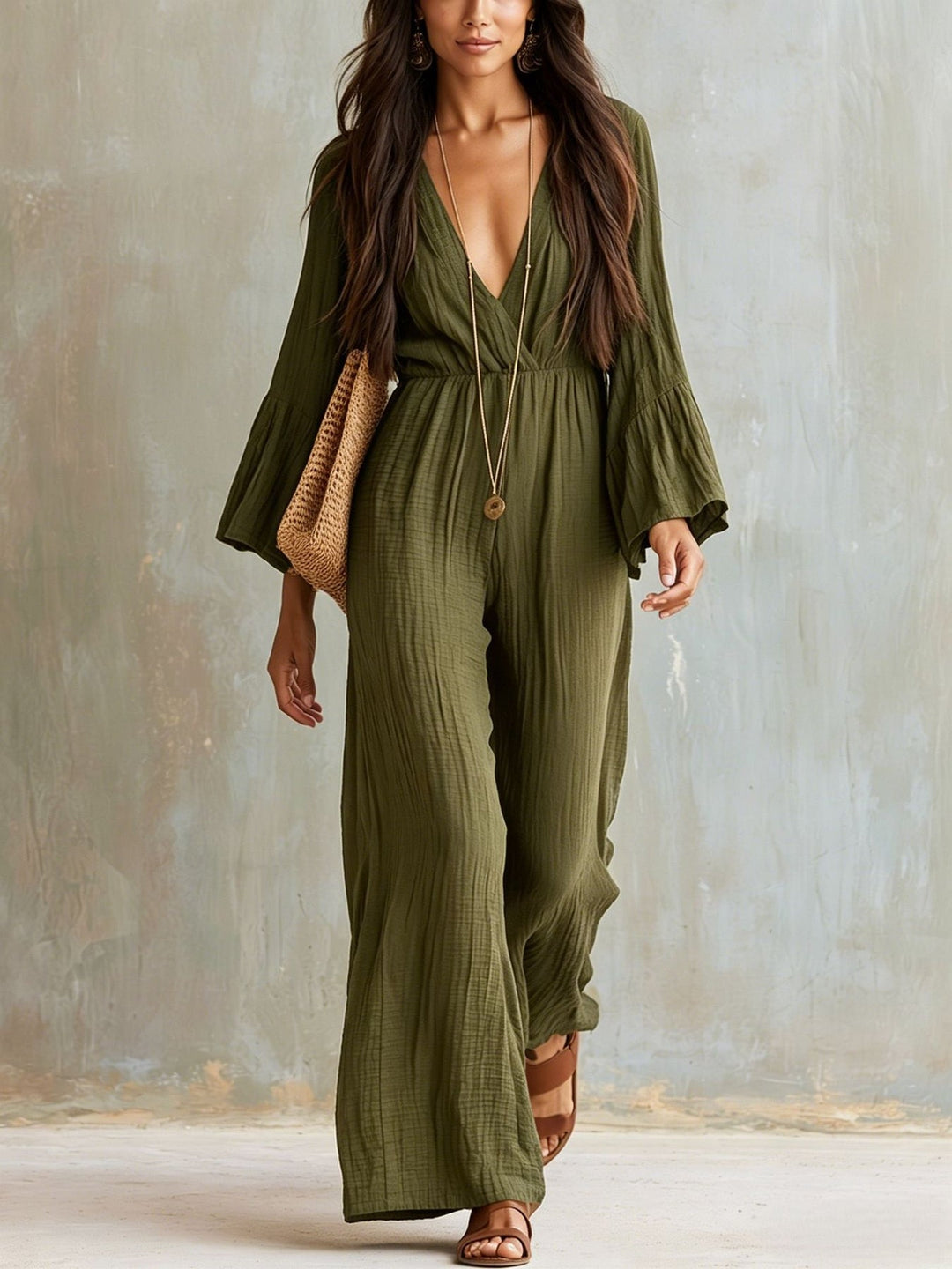 Magdlena - Tuta Leggera Con Scollo a V