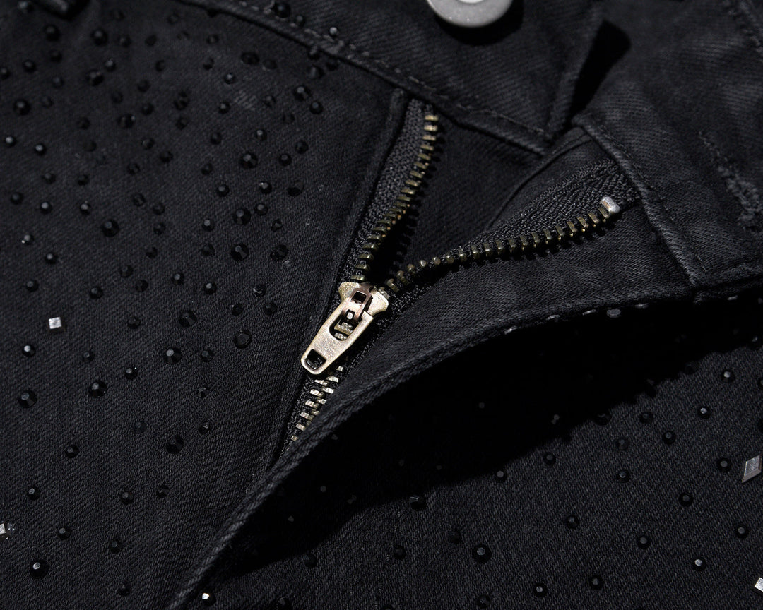 Jake - Jeans Slim Fit A Vita Alta Con Strass
