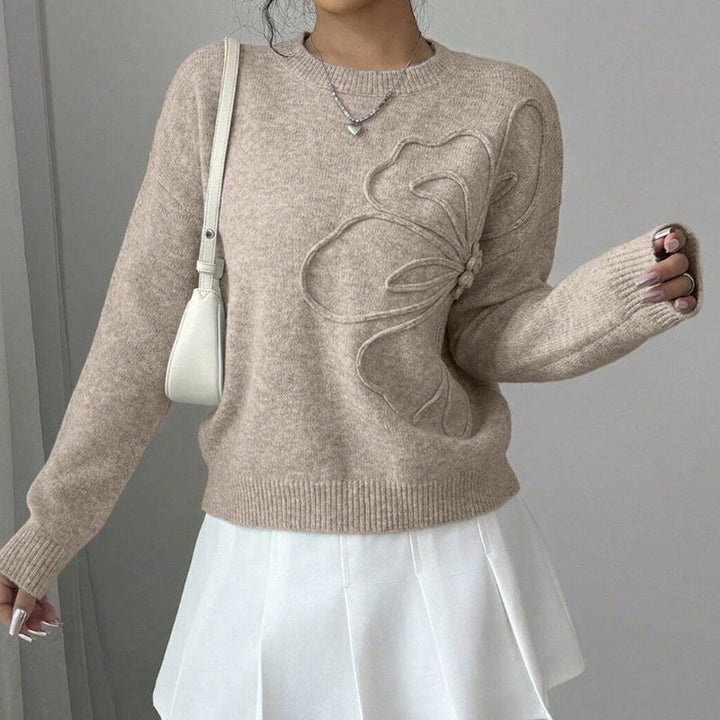 Hiyori - Maglione a Maniche Lunghe in Maglia Con Stampa a Farfalle