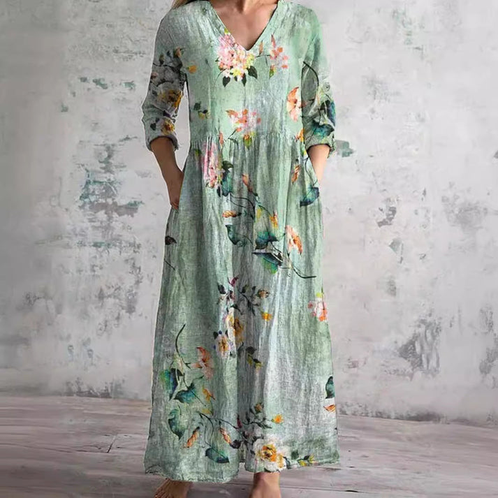 Kiana - Elegante Abito Estivo Con Motivo Floreale