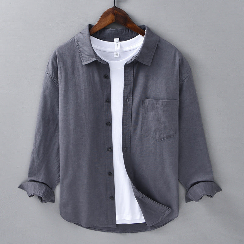 Johnson - Camicia Di Lino Abbottonatura