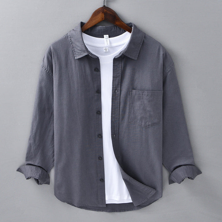 Johnson - Camicia Di Lino Abbottonatura