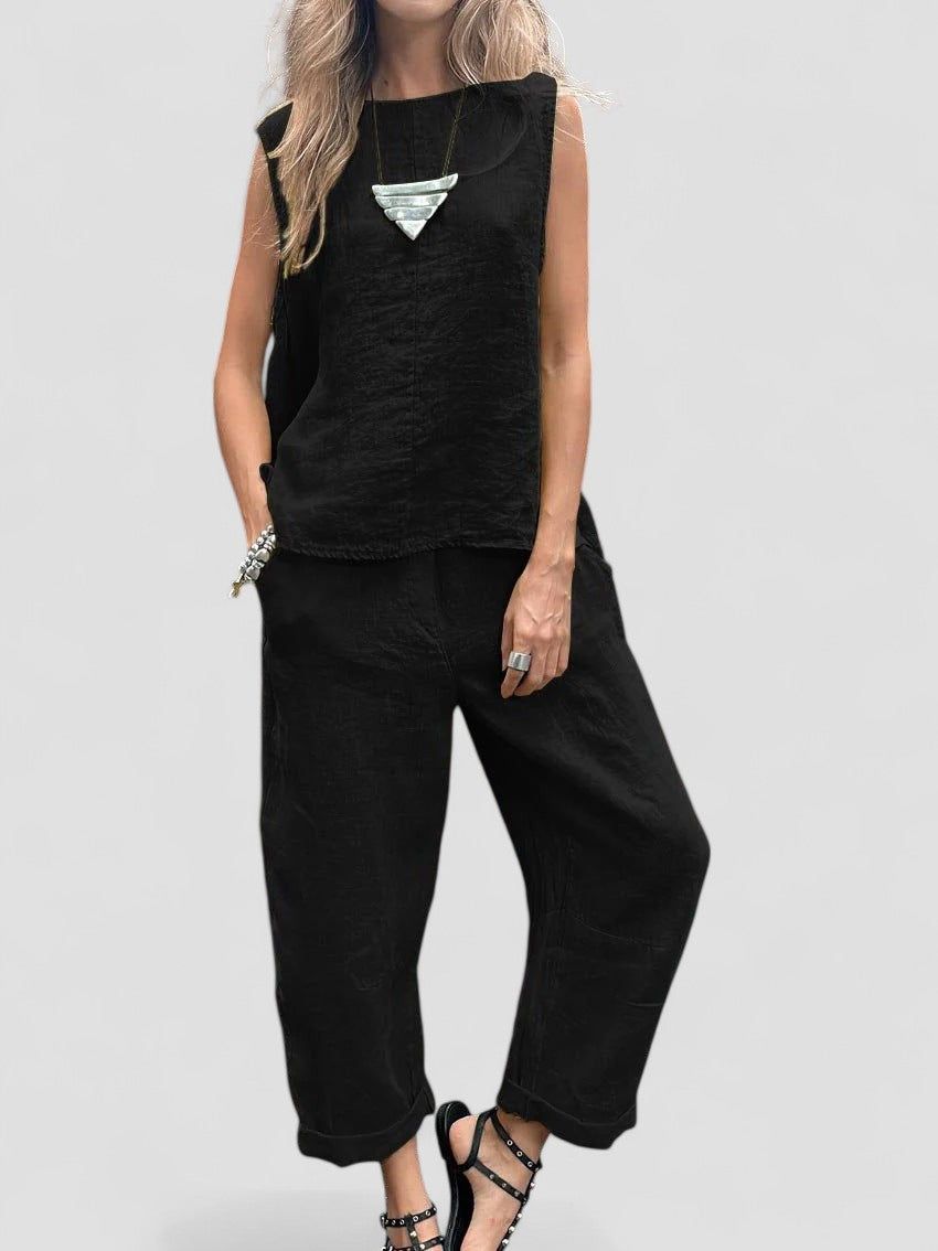 Ailith - Comodo Top Senza Maniche e Pantaloni