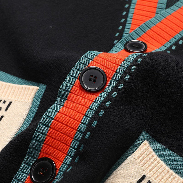 Lajos - Cardigan In Lana Lavorato a Maglia Con Tasche