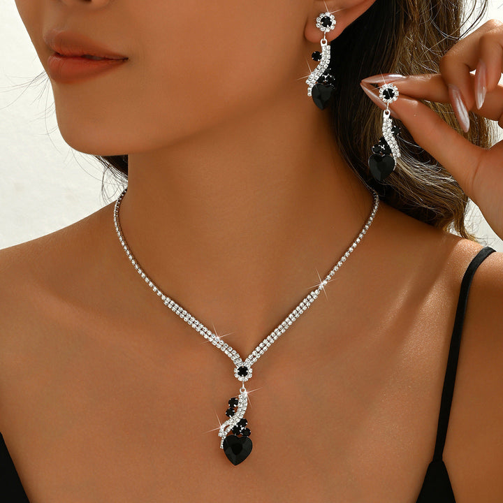 Lelia - Set Di Orecchini e Collana Con Strass