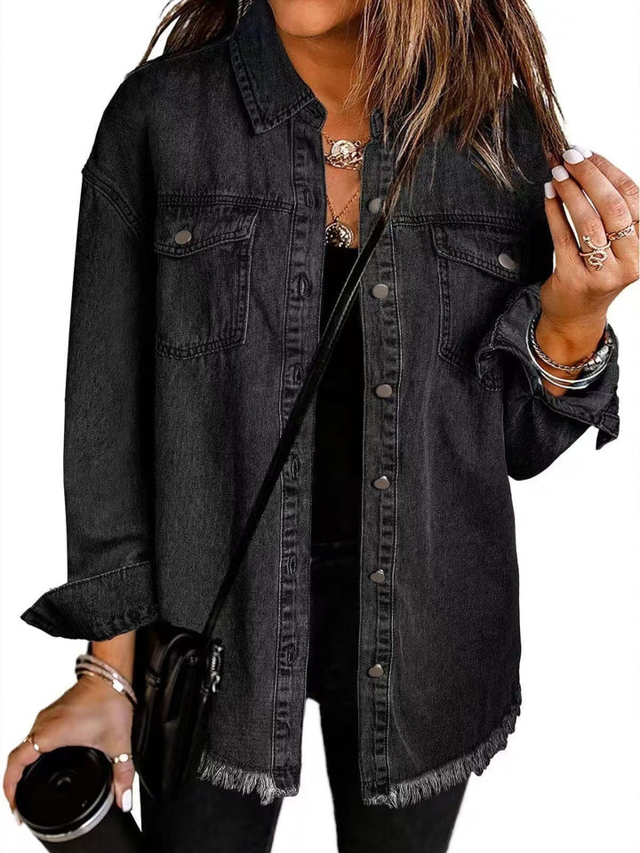 Jolien – Giacca In Denim a Maniche Lunghe Con Tasche