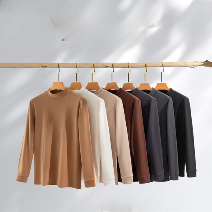 Zimran - Camicia a Maniche Lunghe Con Collo Rotondo