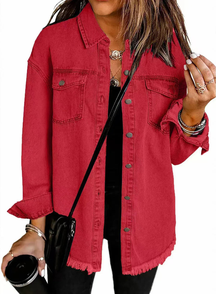 Jolien – Giacca In Denim a Maniche Lunghe Con Tasche