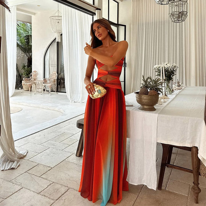 Edeltraud - Elegante Abito Lungo Senza Spalline
