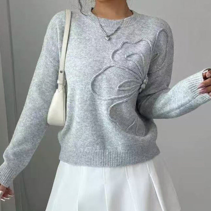 Hiyori - Maglione a Maniche Lunghe in Maglia Con Stampa a Farfalle