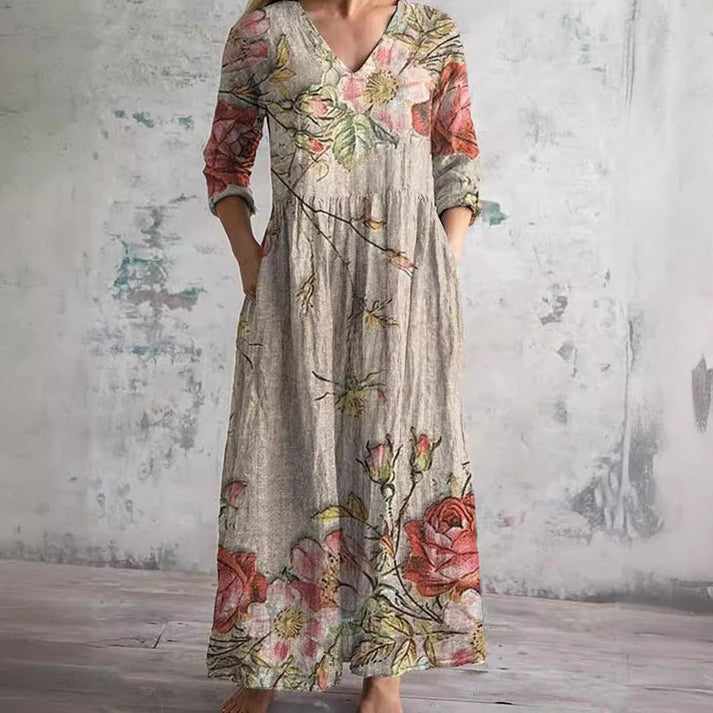 Kiana - Elegante Abito Estivo Con Motivo Floreale