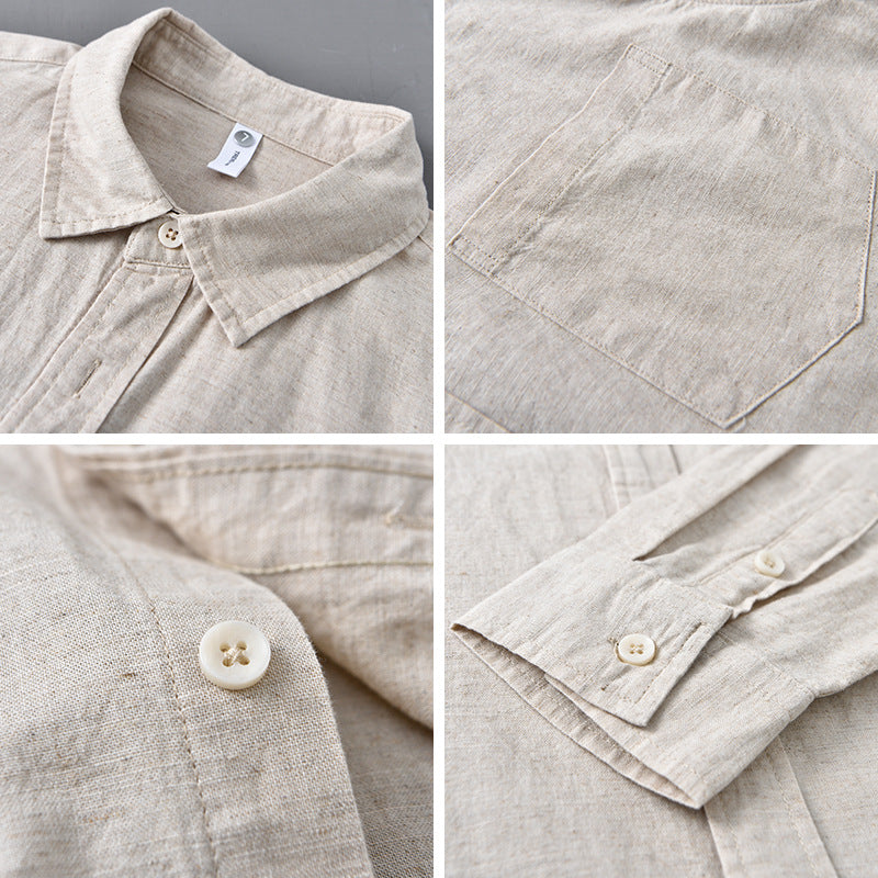 Johnson - Camicia Di Lino Abbottonatura