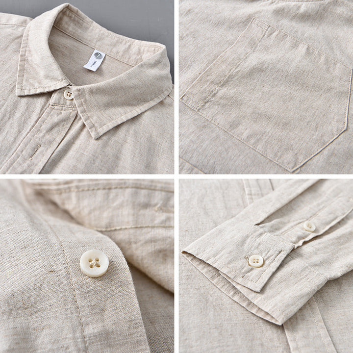 Johnson - Camicia Di Lino Abbottonatura