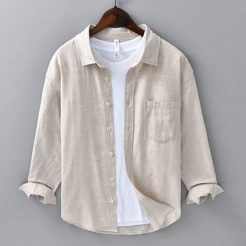 Johnson - Camicia Di Lino Abbottonatura