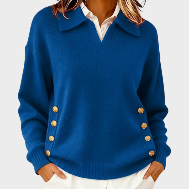 Humaira - Maglione Con Scollo a V e Bottoni