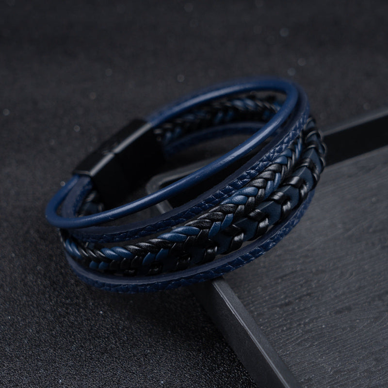 RuneCraft - Bracciale Vichingo Intrecciato in Pelle