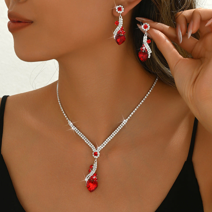Lelia - Set Di Orecchini e Collana Con Strass