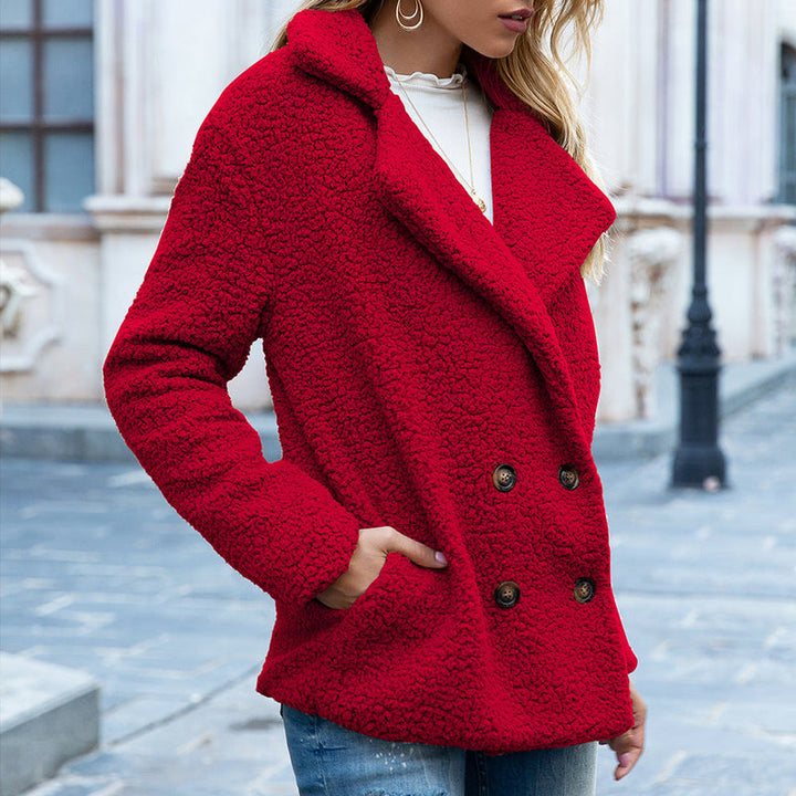 Mailys - Cappotto Teddy Con Collo In Pelliccia Di Agnello
