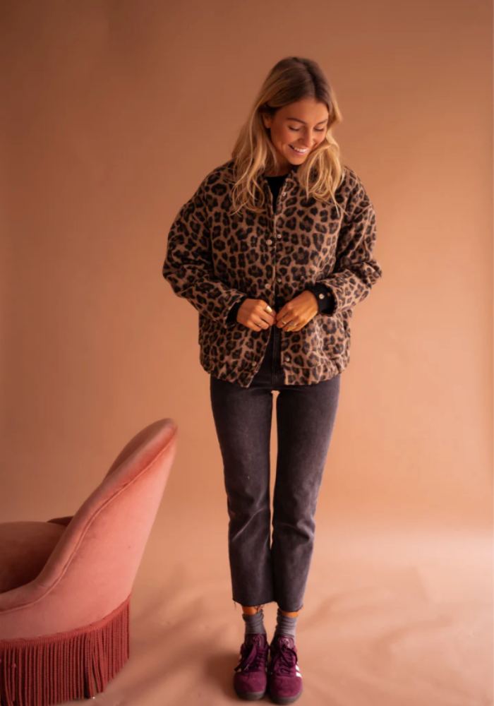 Fairuza - Giacca Leopardata Con Bottoni