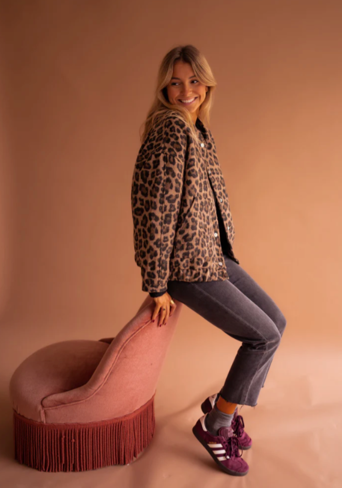 Fairuza - Giacca Leopardata Con Bottoni