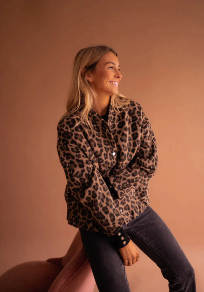 Fairuza - Giacca Leopardata Con Bottoni