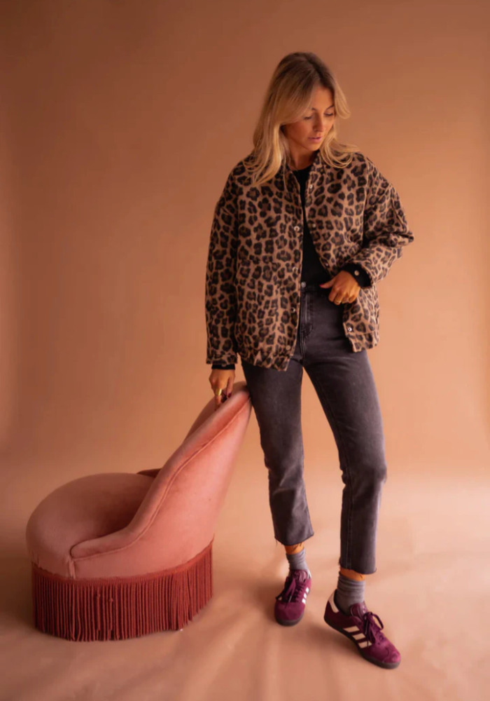 Fairuza - Giacca Leopardata Con Bottoni