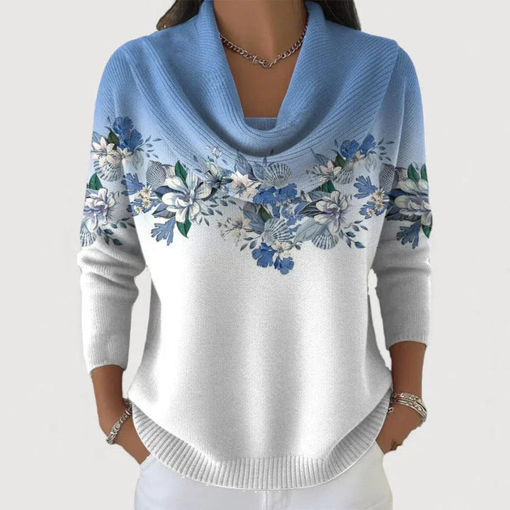 Sabatina - Maglione a Motivi Floreali Con Collo Morbido