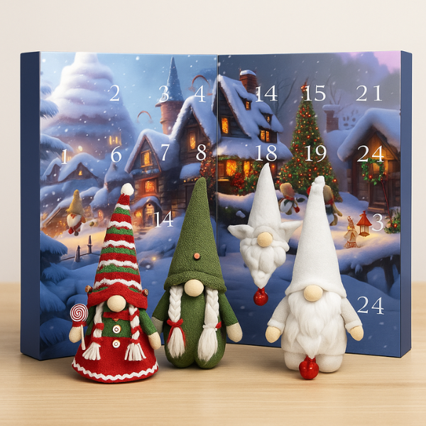 FestiveCharm - Calendario Dell'Avvento Con Gnomi Natalizi